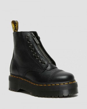  Stivali Dr Martens Sinclair in pelle nappa fresata con zip da uomo neri